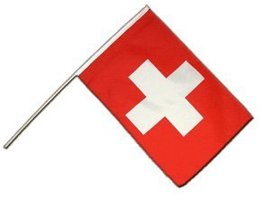 Flaggenfritze® Große Stockflagge Schwenkflagge Schweiz 60 x 90 cm