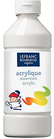 Lefranc Bourgeois - Acrylique liquide Essentiel pour enfants - Bouteille 500 ml - Blanc