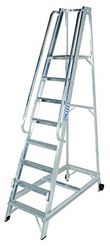 TB Davies 8 Tread Industrial Aluminium Warehouse Step - Class 1 Materials, 150kg Work Load Capacity, Made in The UK