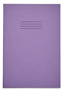 Rhino A4 Exercise Books, 80-Page / 8mm Lined with Margin Paper Notebook, 1-Pack, Office & School Stationery Supplies, Purple