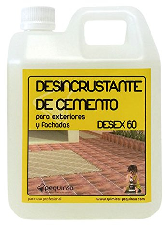PEQUINSA DETERGENTE DESINCRUSTANTE Acido Limpiador DE Ceramica, Granito, Piedra Natural ETC.Elimina Tambien RESTOS DE Cemento. ENVASE 1 LITRO.