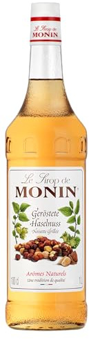 MONIN Sirup geröstete Haselnuss 1,0 l | Geröstete Haselnuss für Kaffee, Latte, Cocktails und Desserts - ohne künstliche Farbstoffe