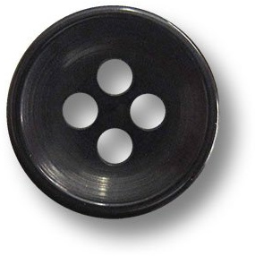 20er Set kleine leicht nach innen gewölbte schwarze Vierloch Blusen- oder Hemdknöpfe aus Kunststoff/Schwarz/Kunststoffknöpfe/Ø ca. 13mm