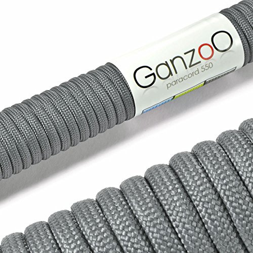 Ganzoo Paracord 550 Seil 4mm Schnur Typ 3, Nylon & Polyester, ideal für Basteln von Hundeleine Halsband Armband/Camping Survival und Outdoor (3/15/30/100 Meter) Allzweckseil 7 Innenstränge