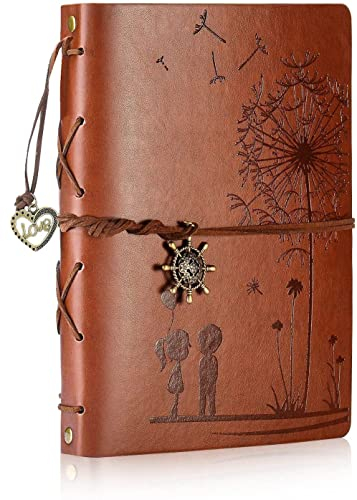 ZEEYUAN Fotoalbum zum Selbstgestalten Löwenzahn 60 Seiten 22x27.3cm Vintages Gästebuch Leder Fotobuch mit Fotoecken als Schönes Geschenk zum Valentinstag Geburtstag und Weihnachten für Paare Freunde