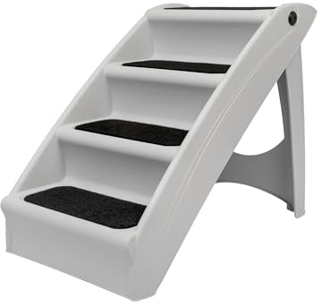 PetSafe CozyUp Folding Dog Stairs, Portable Indoor/Outdoor Pet Steps for Bed & Couch, Grey, 25 Inch