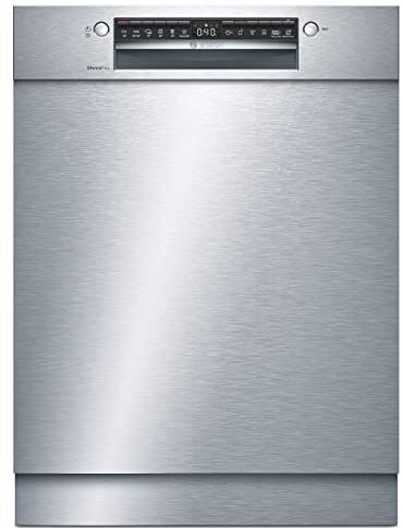 Bosch SMU4HAS48E Serie 4 Smarter Geschirrspüler Unterbau, 60 cm breit, Besteckkorb, Made in Germany, Silence Programm besonders leise, Extra Trocknen auf Knopfdruck Edelstahl