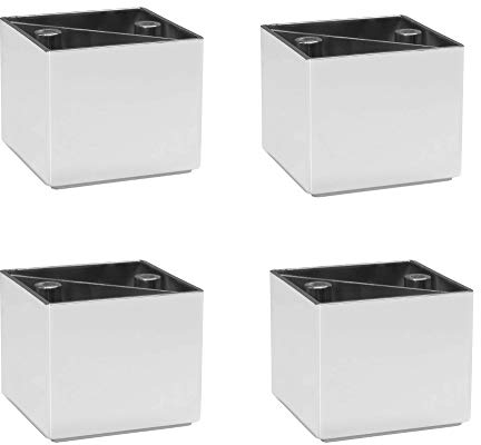 Schildmeyer Möbelfuß 4er-Set 131597 aus Kunststoff, 5 cm Höhe, Chrom