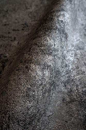 Newroom Vliestapete Schwarz Uni Metallic Tapete Wohnzimmer Industrial | Glänzender Schimmer, grobe Putz-Betonstruktur, verwitterte Fläche mit silbrig-metallischen Akzenten, Industrial, ansatzfrei