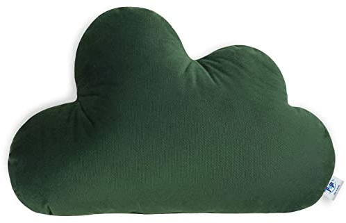 Pepi - Kuschelkissen Kinder - Wolkenkissen - Handgenäht Kissen Kinderzimmer - Baby Kissen Wolke Deko - Kinderkissen Dark Green