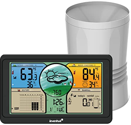 Levenhuk Wezzer Plus LP70 Multifunktionale Drahtlose Digitale Wetterstation mit Regenmesser und Fernsensor