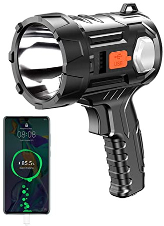 JINGAN Linterna LED de Carga Solar Portátil - 3000 Lúmenes Alta Potencia, Impermeable para Caza y Actividades al Aire Libre, Suministros