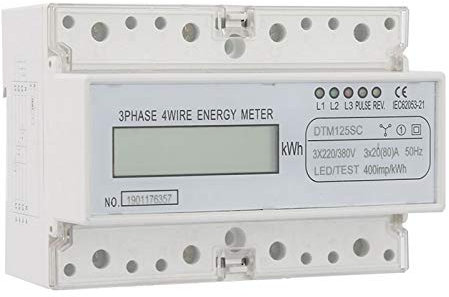 DTM125SC Medidores trifásicos de KWh 220/380V Monitor de corriente de voltaje 20-80A Pantalla LCD Medidor de energía eléctrica 4KV Contador de consumo eléctrico