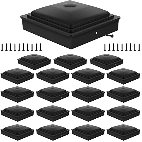 Delixike Post Caps 70 x 70 mm, Pack of 20 Post Caps, Post Top Cap Protectors, Wooden Fence, Poles, Outdoors, Outdoors