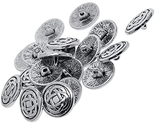 20 Stück Retro Metall Schaft Knöpfe Knoten Blumen Polsterknöpfe mit Metallschlaufe Knöpfe zum Nähen Sofa Knopf Basteln Dekoration (17 mm Keltischer Knoten)