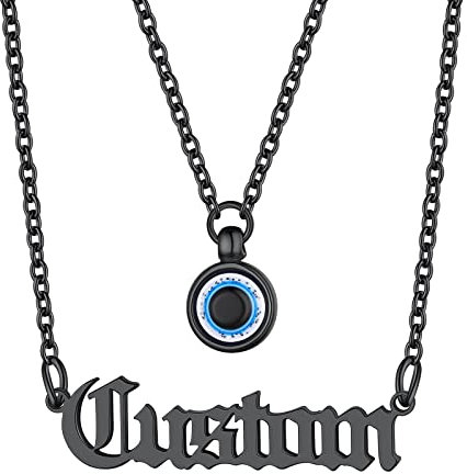 Supcare 18k vergoldet Ketten Eye Evil Halskette Damen Custom Namenkette Blaues Teufelsauge Necklace Bösen Blick Kette Nazar Boncuk Choker Amulett Glückskette Personalisiert Modeschmuck für Liebe