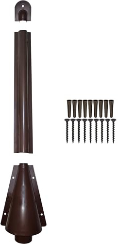1STec 60cm +25cm Brown external use cable riser guard for protecting outdoor Telephone Data Electrical wires hoses or pipes up to 25mm thick. Screw to wall capping prevents cuts vandalism/pet damage
