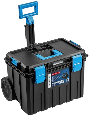 Högert Technik - Cassetta Degli Attrezzi su Ruote, Portata Fino a 50 kg, Pratica e Spaziosa, Resistente ai Danni, Antipolvere, Robuste Chiusure in ABS, Struttura Modulare - HT7G501