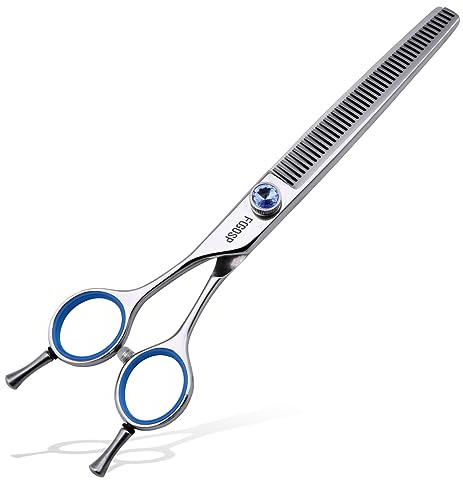Left Handed Thinning Shears for Dogs 7in Professional Dog Thinning Shears for Grooming 56 Teeth Dog Grooming Scissors for Pet Cat Japanese 440C Stainless Steel(7.0'' Blending)