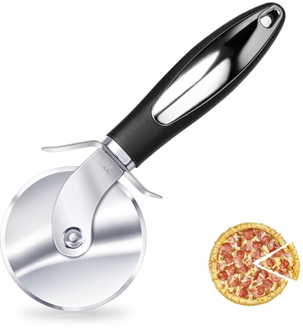 YC Kitchen Pizzaschneider, Pizzaroller aus Edelstahl– leicht zu schneiden und zu reinigen – superscharfer Pizzaschneider – spülmaschinenfest