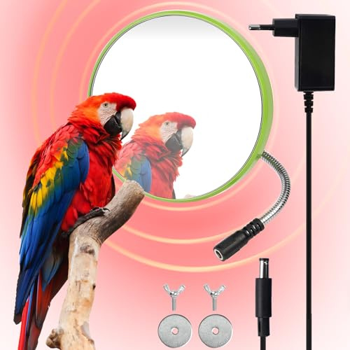Käfig Bird Warmer Vogelkäfig Papageien Sittiche Heizung mit Spiegel 12V 18W | Konstante Temperatur Vogel Heizung Wärmeplatte Vogel