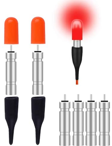 Hekasvm Abnehmbare LED-Leuchte Für die Spitze des Posen Angeln Mit CR311 Batterie x 4, Einbaufertig Und Gebrauchsfertig, Um den Austausch von Angelposen zu Vermeiden (Rotes Licht x 2)