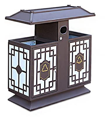 Papelera de Cocina Papelera de Exterior Papelera Retro de Gran Capacidad Papelera de clasificación con cenicero Papelera Adecuada para Centro Comercial Contenedor de Basura de Calle