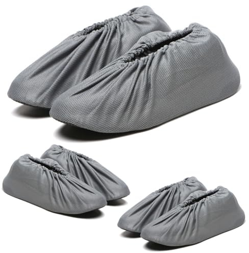 3 Paia Copriscarpe Riutilizzabili (Gray, EU42-47)