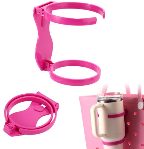 Lyreh Portavasos Plegable, Portabebidas Ajustable Inserto Accesorios Vasos Playa Plástico Soporte para Botella de Agua Almacenable para Accesorios de Bolsa