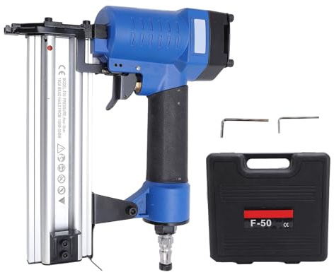 Gearwell Pneumatic Brad Nailer, pistola de clavos con alimentación de aire, clavadora Brad Woodworking, grapadora neumática, pistola de clavos Brad de calibre 18 de 8-2 pulgadas
