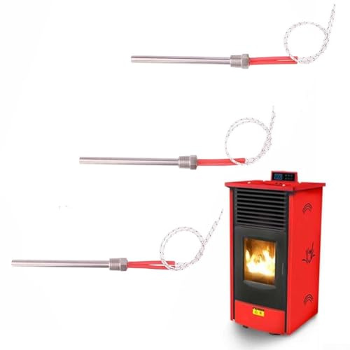 Vootnifig 1 encendedor de chimenea de 3/8 roscas, 220 V, tipo cartucho, resistencia de 300/350 W, pieza de estufa de pellets de madera (10 x 140 mm)