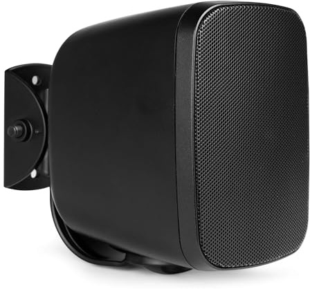 Power Dynamics BD30TB - Enceinte extérieure 100V 10W IPX5 avec Support Mural orientable - Haut-Parleur étanche pour terrasse, Jardin, Commerce | Noir