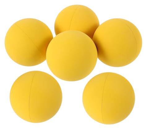 DECOMELODY 6 Piezas Pelotas Squash Entrenamiento Unidades Balones de Goma Alta Elasticidad para Reacción Rápida Interior y Exterior Amarillo Resistente