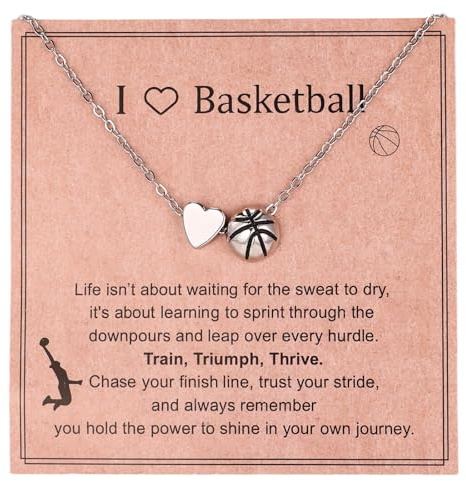 Mikovivi Sporthalsband för Kvinnor, Snyggt Hjärthänge Halsband Sporttema Smycken Present Perfekt för Kvinnor Flicklag (Basket)