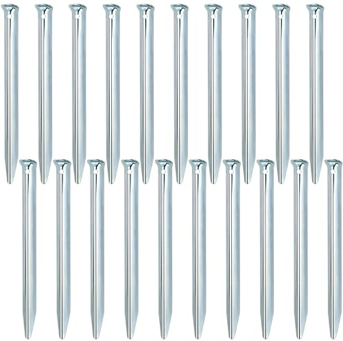 KXVXXV 20Stk Zeltheringe Heringe Zelt 30cm Erdanker Bodenanker Stahl | Heringe Erdnägel Stabil Erdhaken V-Profil mit Öse für Camping oder Outdoor Zelt Zubehör