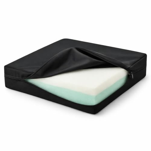 MATTREX | Cojín antiescaras para Silla de Ruedas viscoelástico 40x40x8 cm Alivio presión y Confort Diario – Cojín antiescaras Lavable, Transpirable y Antideslizante, Fabricado en España