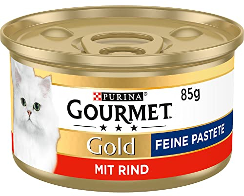 Gourmet Gold Feine Pastete Katzenfutter nass, mit Rind, 12er Pack (12 x 85g)