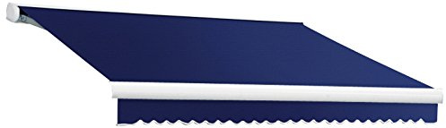 Awntech 18-Feet Key West Full-Cassette Right Motor with Remote Retractable Awning, 120-Inch Projection, Navy