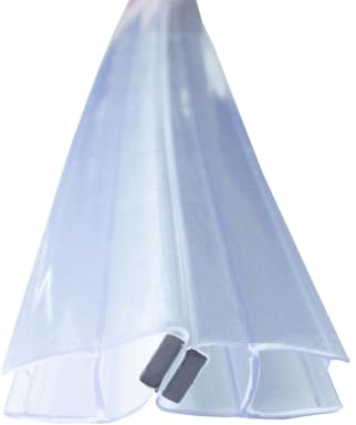 Bagnoxx Duschdichtung Magnetdichtung für Duschtüren 2m für 8mm Glasstärke, Transparent Schließwinkel von 135 und 180 Grad, versetzt, PVC Duschlippe