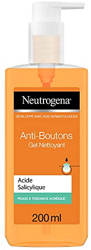 Neutrogena Reinigungsgel für das Gesicht, Anti-Pfeife mit Salicylsäure, 1 Pumpenflasche mit 200 ml