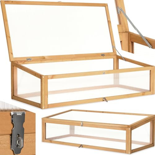 TecTake® Semenzaio a Letto Caldo per Aiuola Rialzata, Fioriera Rialzata da Esterno, Fioriera Legno, Orto Rialzato, Cassoni per Orti Rialzati, Impermeabile, Resistente alle Intemperie - 115x53x34 cm
