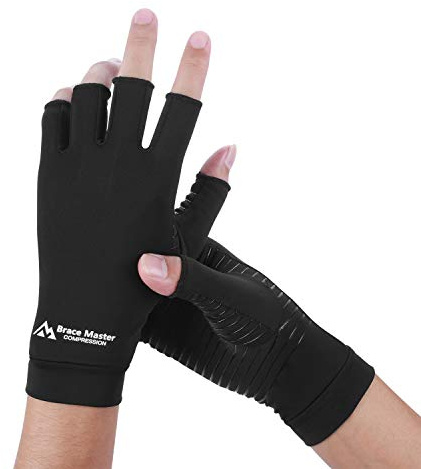 Brace Master 2 Paia Artrite di Guanti,Guanti a Compressione Supporto e Calore per Mani, Articolazione Delle Dita, Alleviare il Dolore da Artrite Reumatoide, Artrosi, RSI,Tunnel Carpale, Tendinite