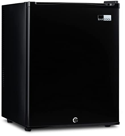 Barcool Bar50 LED - Mini Fridge Black | 50L Mini Bar | Super Quiet for Bedrooms, Hotels & Guesthouses | LED Light + Lockable | Low Energy