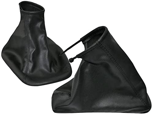 Aerzetix - C57726 - Cuffia soffietto per leva del cambio e freno a mano - compatibile con Opel Omega B dal 1994 al 2002 - colore: nero - in pelle sintetica