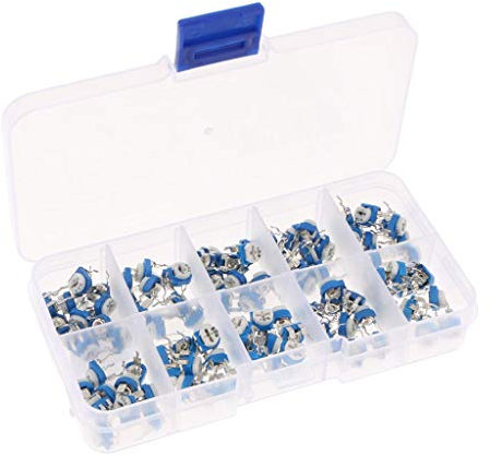 Jojomis 100 x Trim Potentiometer Hohe Widerstandsfähigkeit Einstellbar 10 Werte