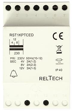 RELTECH Sicherheitstransformator RST1PTCED, 4-8-12V~/2A