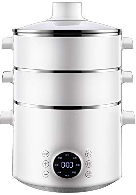OQHAIR Petit cuiseur Vapeur électrique ménage Multifonctionnel 3 Couches Mini Multicouche Automatique en Acier Inoxydable 304