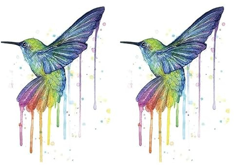 2 Blätter Temporary Kolibri Vogel Tattoo Wasserfarben Tattoo KM130x2