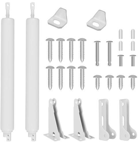 Dluno 2 Set White Screen Door Closers, Storm Door Closer Heavy Duty Screen Door Shock Adjustable Cushion Speed Screen Door Pneumatic Closer, Screen Security Doors Storm Door Shocks Smooth Door Closer