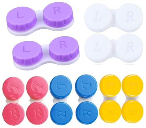Coloré Etui pour Lentilles de Contact 10 Pièces,Étanches Voyage Boite à Lentilles de Contact,Hygiène et Protégez Vos Lentilles de Contact,Portable Etui Lentilles de Contact,Étuis à lentilles